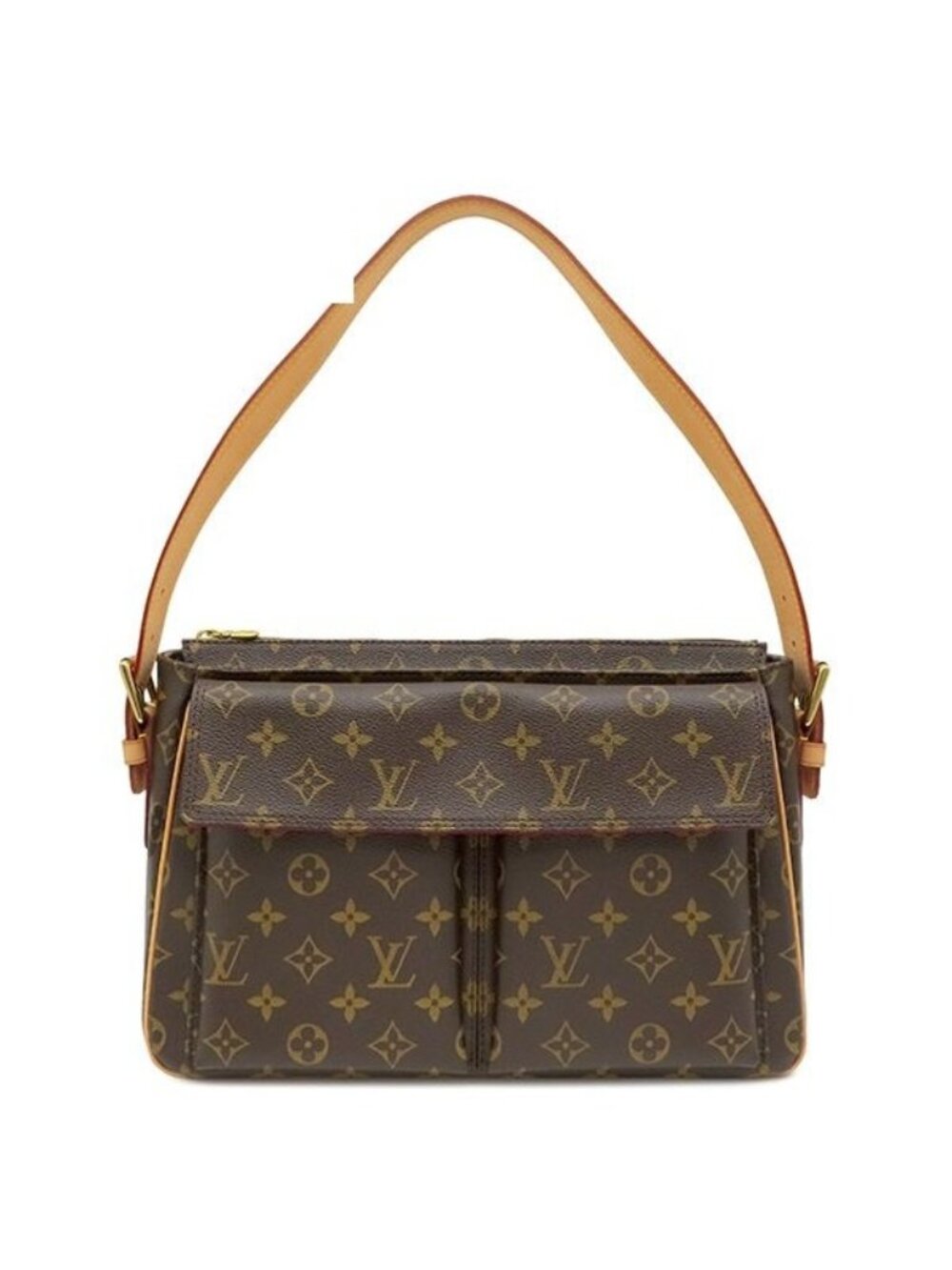 Louis Vuitton Shoulder Bag Viva-Cite GM Monogram Canvas Gold Brown